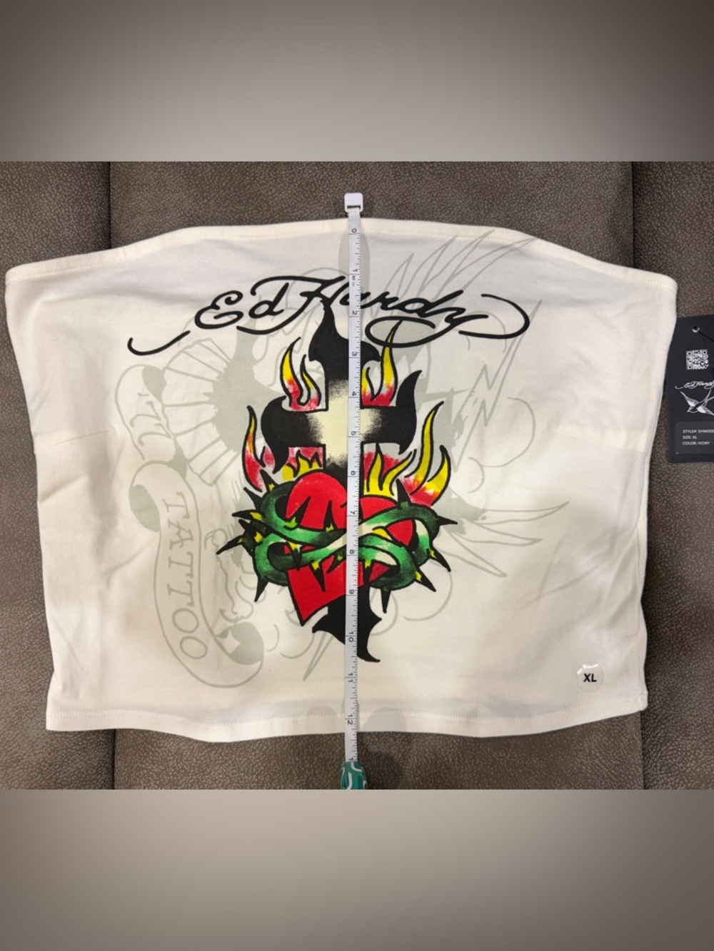 NWT ED HARDY Cross Heart Womens Tube Top - Picture 4 of 4